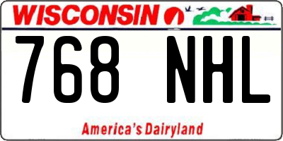 WI license plate 768NHL