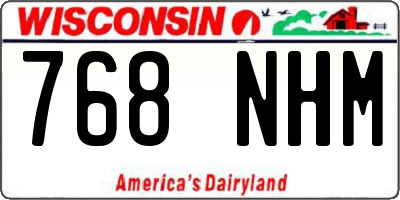 WI license plate 768NHM