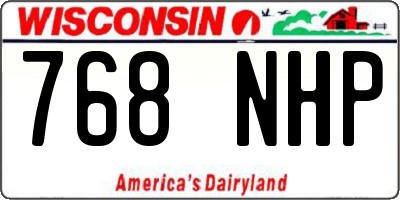 WI license plate 768NHP
