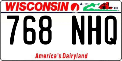 WI license plate 768NHQ