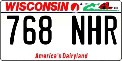 WI license plate 768NHR