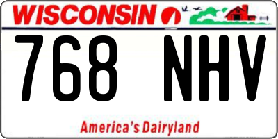 WI license plate 768NHV