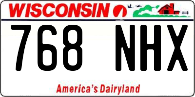 WI license plate 768NHX