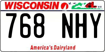 WI license plate 768NHY