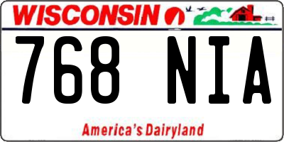 WI license plate 768NIA