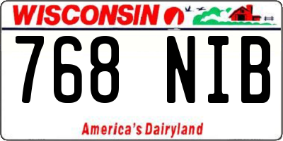 WI license plate 768NIB