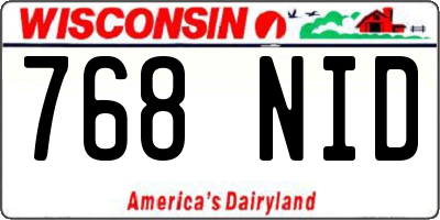 WI license plate 768NID