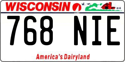 WI license plate 768NIE