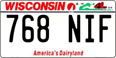 WI license plate 768NIF