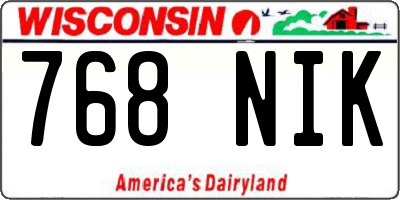 WI license plate 768NIK