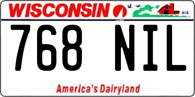 WI license plate 768NIL