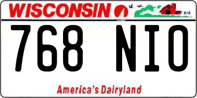 WI license plate 768NIO
