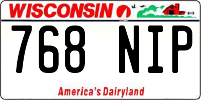 WI license plate 768NIP