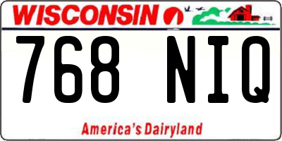 WI license plate 768NIQ