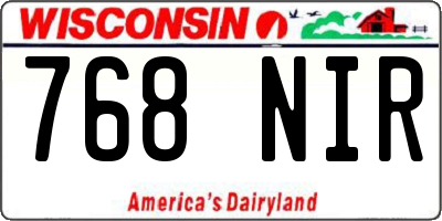 WI license plate 768NIR