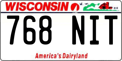 WI license plate 768NIT