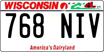 WI license plate 768NIV