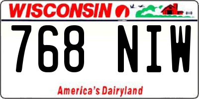 WI license plate 768NIW
