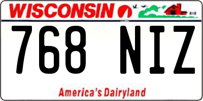WI license plate 768NIZ