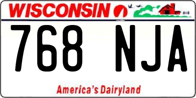WI license plate 768NJA