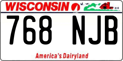WI license plate 768NJB