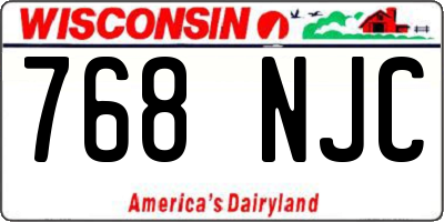 WI license plate 768NJC