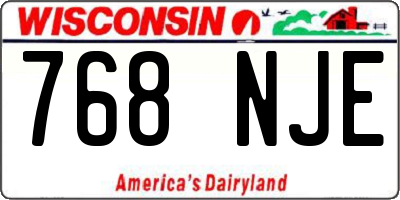 WI license plate 768NJE