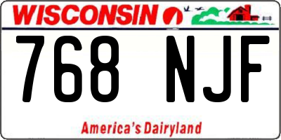 WI license plate 768NJF