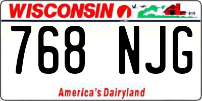 WI license plate 768NJG