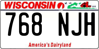 WI license plate 768NJH