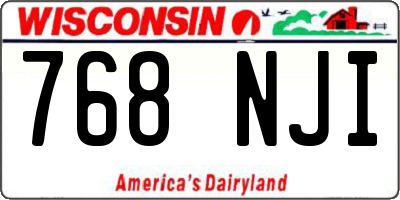WI license plate 768NJI