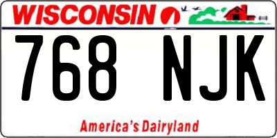 WI license plate 768NJK