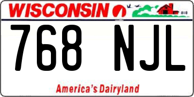 WI license plate 768NJL