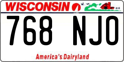 WI license plate 768NJO