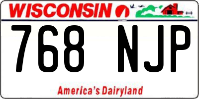 WI license plate 768NJP