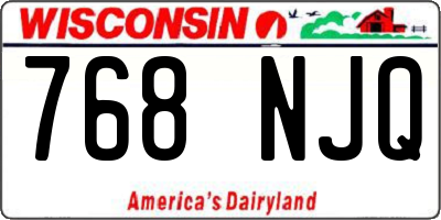 WI license plate 768NJQ