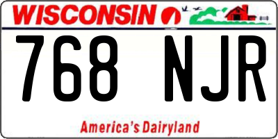 WI license plate 768NJR