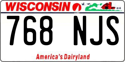 WI license plate 768NJS