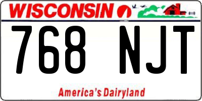 WI license plate 768NJT