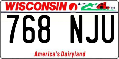 WI license plate 768NJU