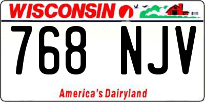 WI license plate 768NJV