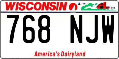 WI license plate 768NJW