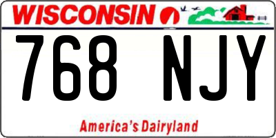 WI license plate 768NJY
