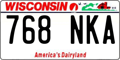 WI license plate 768NKA