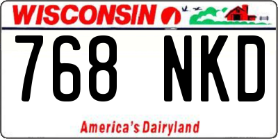 WI license plate 768NKD