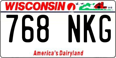 WI license plate 768NKG