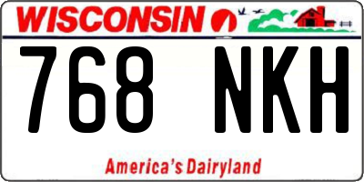 WI license plate 768NKH
