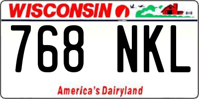 WI license plate 768NKL