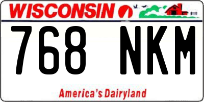 WI license plate 768NKM