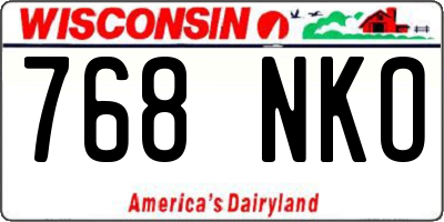 WI license plate 768NKO